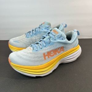 Hoka One One Sky Blue and Sunburst Athletic Shoes